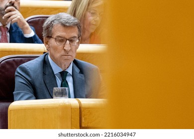 Alberto Nuñez Feijoo. President Of The Popular Party Of Spain In The Senate Of Madrid. MADRID, SPAIN - OCTOBER 18, 2022.