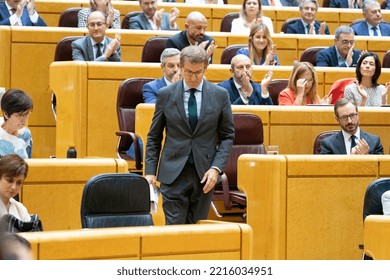 Alberto Nuñez Feijoo. President Of The Popular Party Of Spain In The Senate Of Madrid. MADRID, SPAIN - OCTOBER 18, 2022.