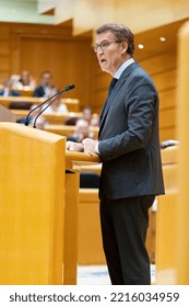 Alberto Nuñez Feijoo. President Of The Popular Party Of Spain In The Senate Of Madrid. MADRID, SPAIN - OCTOBER 18, 2022.