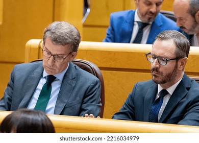 Alberto Nuñez Feijoo. President Of The Popular Party Of Spain In The Senate Of Madrid. MADRID, SPAIN - OCTOBER 18, 2022.