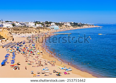 Albufeira city beach, Algarve region, south Portugal
