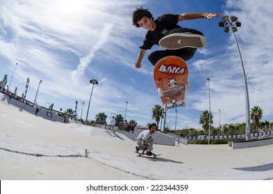 ALBUFEIRA, PORTUGAL - OCTOBER 5, 2014: Diogo Carmona during the 3rd Stage DC Skate Challenge by Fuel TV.