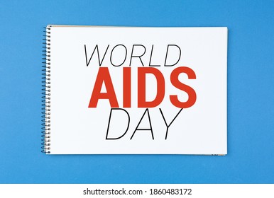 Album for drawing blue isolated background  First december World AIDS Day Cancer Control concept Symbolizing day AIDS   HIV