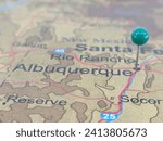 Albuquerque, New Mexico marked by a green map tack. The City of Albuquerque is located in Bernalillo County, NM.