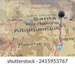 Albuquerque, New Mexico marked by a black map tack. The City of Albuquerque is located in Bernalillo County, NM.