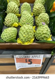 ALBURY, NEW SOUTH WALES, AUSTRALIA. - On May 29, 2022. - The Group Of Big Custard Apple Selling 5 Dollars Per Each At Harris Farm Markets.