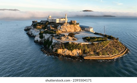 Alcatraz Island At San Francisco In California United States. Nature Island Prison. Tourism Landmark. Alcatraz Island At San Francisco In California United States. - Powered by Shutterstock