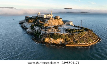Alcatraz Island At San Francisco In California United States. Nature Island Prison. Tourism Landmark. Alcatraz Island At San Francisco In California United States.