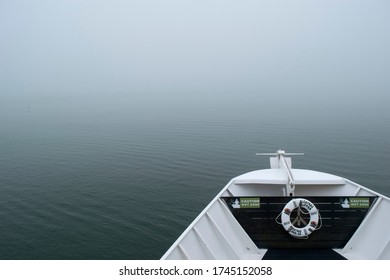 Alcatraz Visitors Boat In The Fog