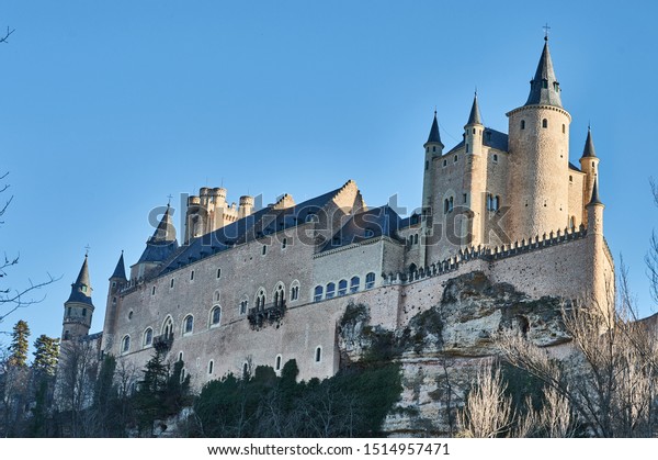 Alcazar Segovia Romantic Medieval Castle Restored Stock