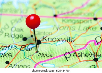 Alcoa Pinned On A Map Of Tennessee, USA
