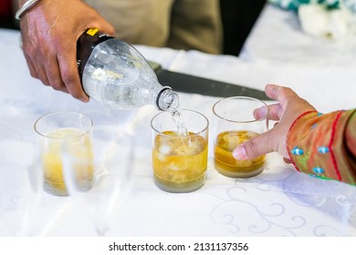 Alcohol Is Being Served Glasses Close Up