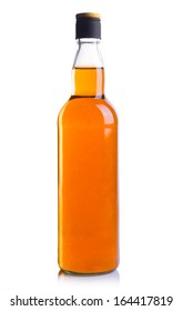 Alcohol Bottles On White Background.