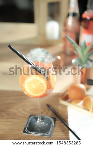 Alcohol cocktail drink on the table in restaurant
