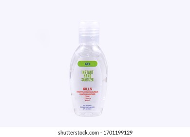 Alcohol Gel Small Bottle On White Background For Anti Bacteria Soap To Make Hands Cleaning And Clear Germ, Bacteria,corona Virus
