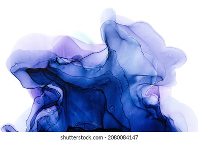Alcohol Ink Translucent. Modern Whale Color Fluid Art. Indigo Perfect Backdrop. Liquid Purple Flow Wallpaper. Navy Ink. Abstract Background Wave. - Shutterstock ID 2080084147