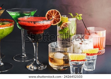 Alcoholic cocktails and drinks compilation from studio.