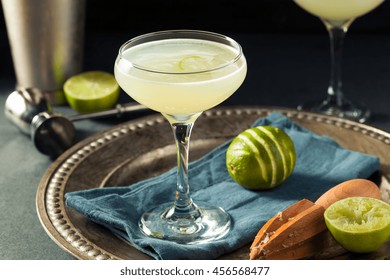 Alcoholic Lime and Gin Gimlet with a Garnish