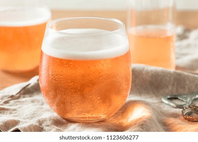 Alcoholic Sparkling Rose Cider In A Glass