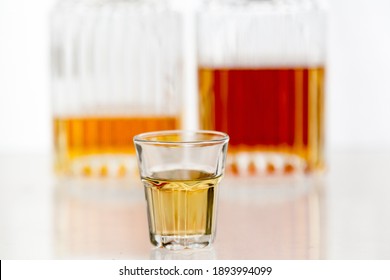 Alcoholic spirits and drinks concept background, with copy space