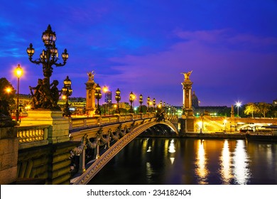 Aleksander III bridge in Paris at sunrise