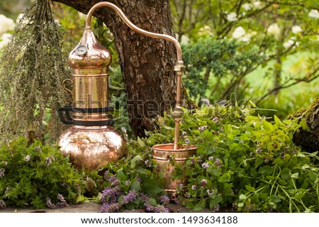 Alembic is a distilling apparatus of Arabic origin which may be used to distill essential oils and a variety of alcoholic beverages.