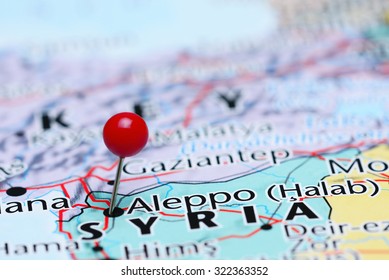 Aleppo Pinned On A Map Of Asia 