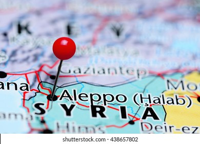 Aleppo Pinned On A Map Of Syria
