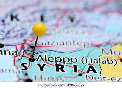 Aleppo Pinned On A Map Of Syria
