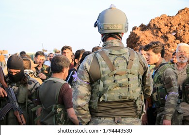 Aleppo, Syria, 26 March 2017:
Soldiers From The Turkish Army Alongside The Syrian Opposition Fighters