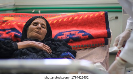 Aleppo, Syria, February 19, 2020:
A Doctor Treats A Patient In The Hospital