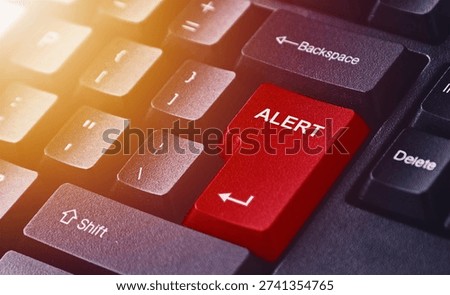 Alert Button on Keyboard, Warning Concept