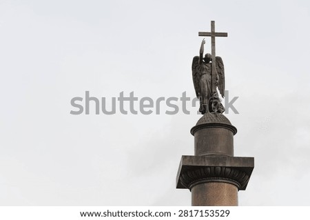 Alexander Column located in Palace Square in St. Petersburg, Russia.