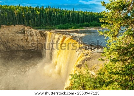Alexandra Falls on the Hay River in late summer, in Canada's Northwest Territories