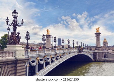 Alexandre III bridge in Paris, France
