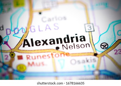 Alexandria. Minnesota. USA On A Map