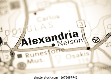 Alexandria. Minnesota. USA On A Map