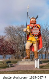 ALEXANDRIA, MN - NOVEMBER 2019 - A Daytime Shot Of Big Ole The Viking In Rural Alexandria, Minnesota