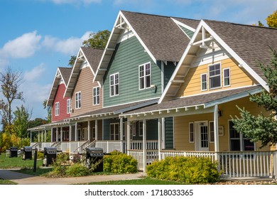 Alexandria, MN, USA - Sept 19, 2019: A Pack Of Beautiful Colors Townhouses