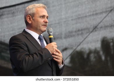 ALEXANDRIA, TELEORMAN, ROMANIA - NOVEMBER 27, 2012: Liviu Nicolae Dragnea, Prominent Member Of Social Democratic Party, On Stage During The Romanian Legislative Election Campaign.