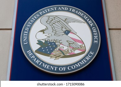 ALEXANDRIA, VA / USA - JUNE 30, 2018: Seal of the United States Patent and Trademark Office. USPTO is the federal agency for granting U.S. patents and registering trademarks.