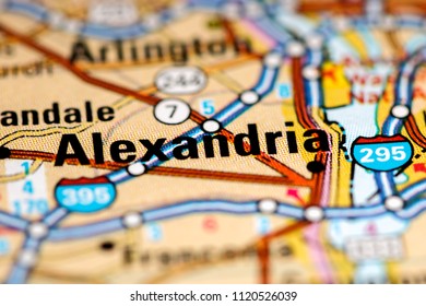 Alexandria. Virginia. USA on a map