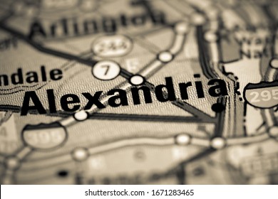 Alexandria. Virginia. USA On A Map