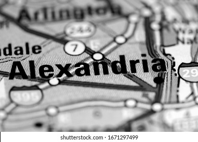 Alexandria. Virginia. USA On A Map