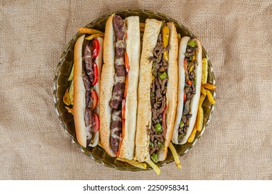 Alexandrian sausage and liver sandwich - Egyptian sandwich - Shutterstock ID 2250958341