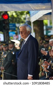 ALEXANDROUPOLI, GREECE-MAY 14, 2018:Greek President Prokopis Pavlopoulos. Selebration Of Alexandroupoli Independence Day Parade.  