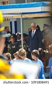 ALEXANDROUPOLI, GREECE-MAY 14, 2018:Greek President Prokopis Pavlopoulos. Selebration Of Alexandroupoli Independence Day Parade.  