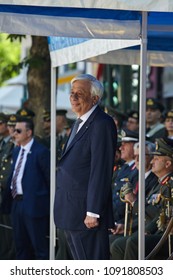 ALEXANDROUPOLI, GREECE-MAY 14, 2018:Greek President Prokopis Pavlopoulos. Selebration Of Alexandroupoli Independence Day Parade.  