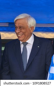 ALEXANDROUPOLI, GREECE-MAY 14, 2018:Greek President Prokopis Pavlopoulos. Selebration Of Greek Independence Day Parade. 