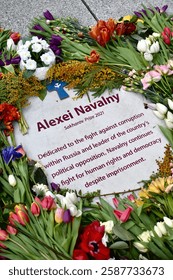 Alexei Navalny memorial in Brussels, Belgium.